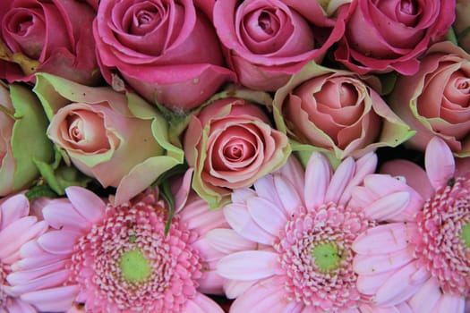 pink flowers as a centerpiece for a wedding