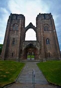 ruin of the huge cathedral of Elgin, Scotland