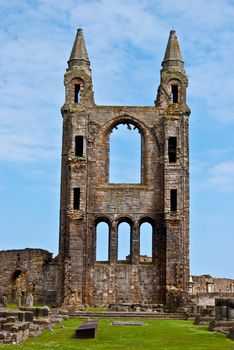 Ruin of St Andrews Cathedral in St Andrews, Scotland
