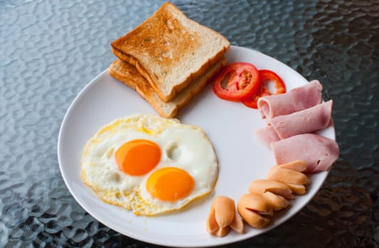 breakfast meal on the table
