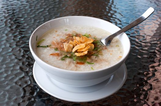 boiled rice ,Thai food breakfast