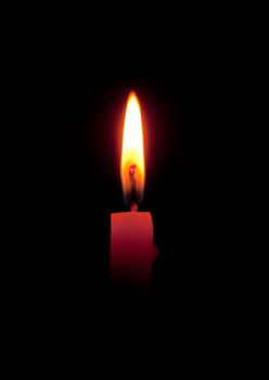 candle flame on black background