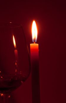 candle flame in romancetic night