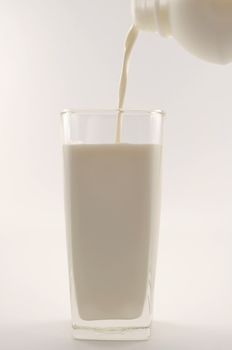 glass of milk on white background