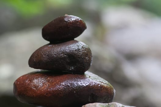 pile pebble in nature background