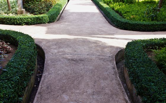 Stock Photo - work way paved roads in the park