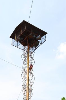 Thai temple tower speakers.