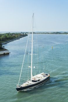 An image of a nice sailing boat atl Venice in Italy