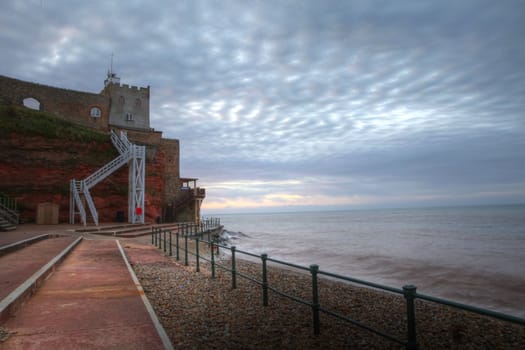 Wooden structure called Jacob's Ladder in Sidmouth