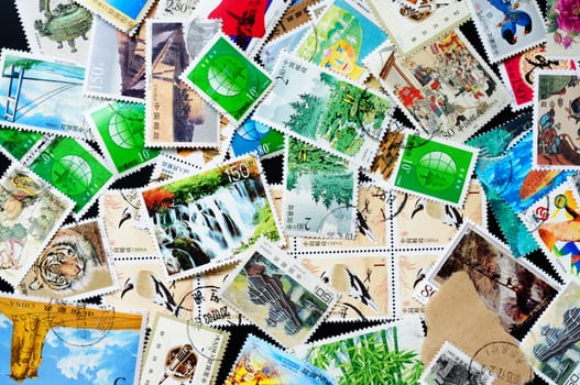 Collection of various used Chinese stamps