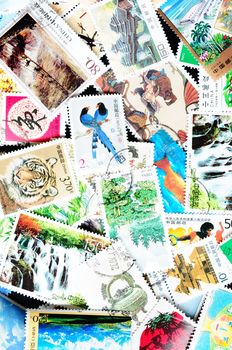 Collection of various used Chinese stamps