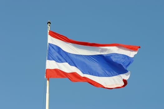 Thai Flag with blue sky