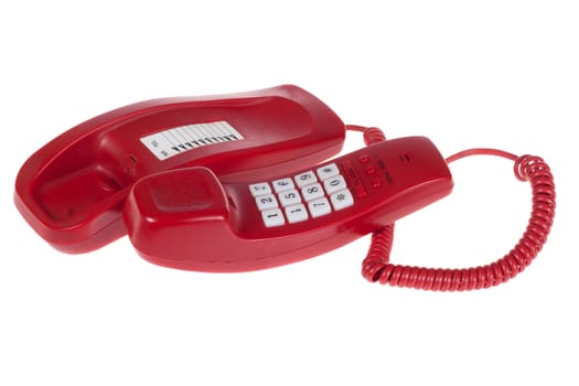 red telephone , photo on the white background