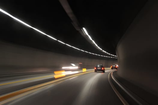 Fast driving in Norwegian tunnel