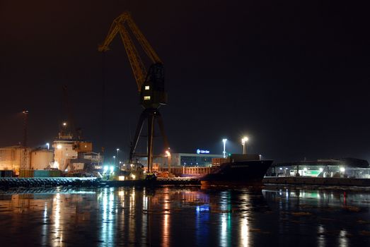 Larvik harbour at night