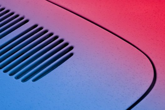 vehicle panel abstract with gradient color from blue to red