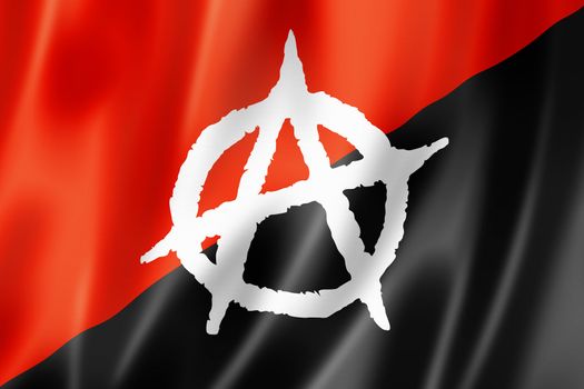 Anarchy flag, three dimensional render, textured