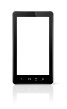 3D mobile phone, smartphone isolated on white with clipping path