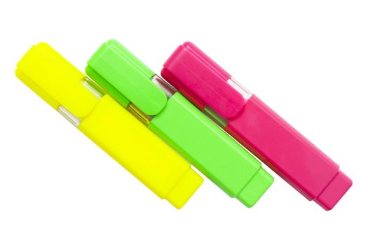 Highlighters isolated on the white background