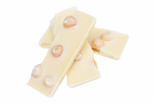 White chocolate isolated on the white background