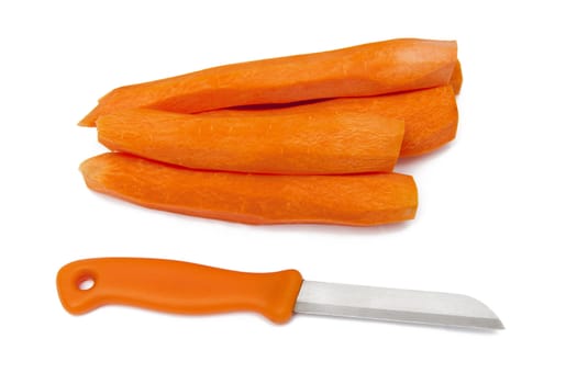 Fresh carrot isolated on the white background