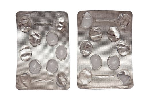 Pill packages isolated on the white background