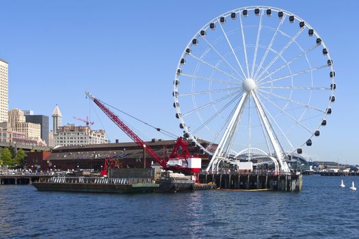 Seattle Ferries Wheel near the waterfront.