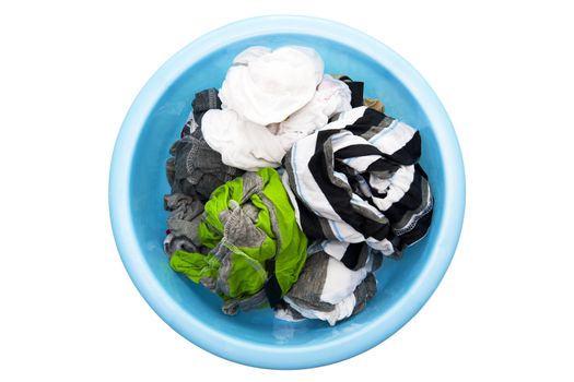 Washed clothes isolated on the white background