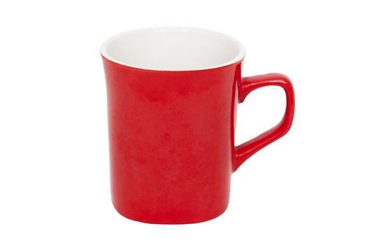 Red cup isolated on the white background
