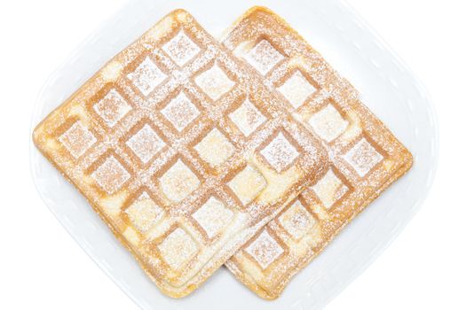 Waffles isolated on the white background