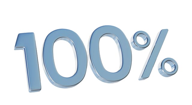 Symbol of hundred percent on a white background