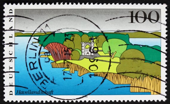 GERMANY - CIRCA 1995: a stamp printed in the Germany shows Havel River, Berlin, Scenic Region in Germany, circa 1995