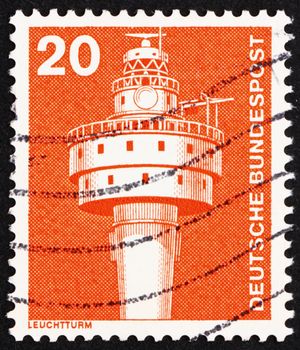 GERMANY - CIRCA 1976: a stamp printed in the Germany shows Old Weser Lighthouse, circa 1976