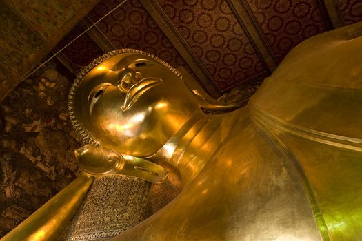 Golden Statue of Reclining Buddha, Thailand