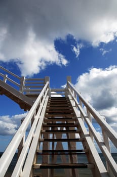 Wooden structure called Jacob's Ladder in Sidmouth