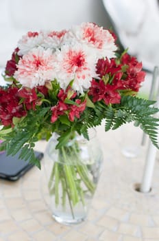 Shot of bouquet flowers on the table