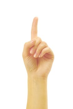 Concept for number one, pointing up or for presence call