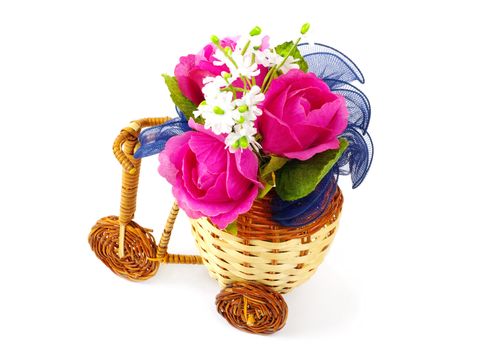 Decorative bicycle vase with flowers