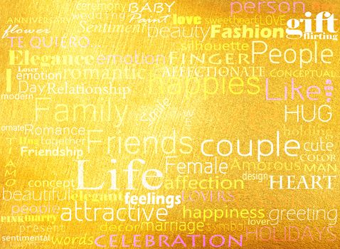 Seamless pattern made from words which relate with word love