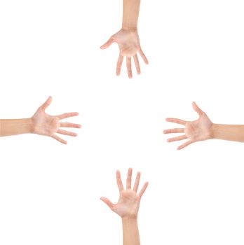hands isolated on white background