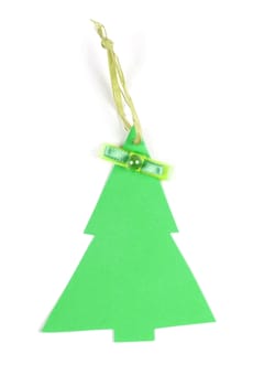 Christmas tree label made from paper