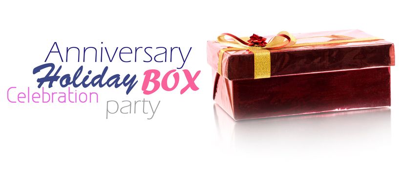 Red Gift Box on white background