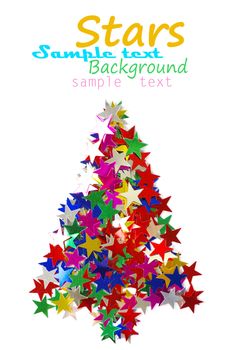 Christmas tree composed of colored stars.