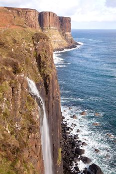 The kilt rock Waterfall Isle of skye highlands Scotland UK