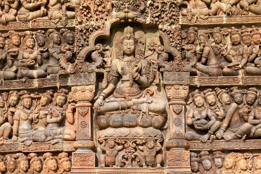 Traditional Thai art stucco on the wall