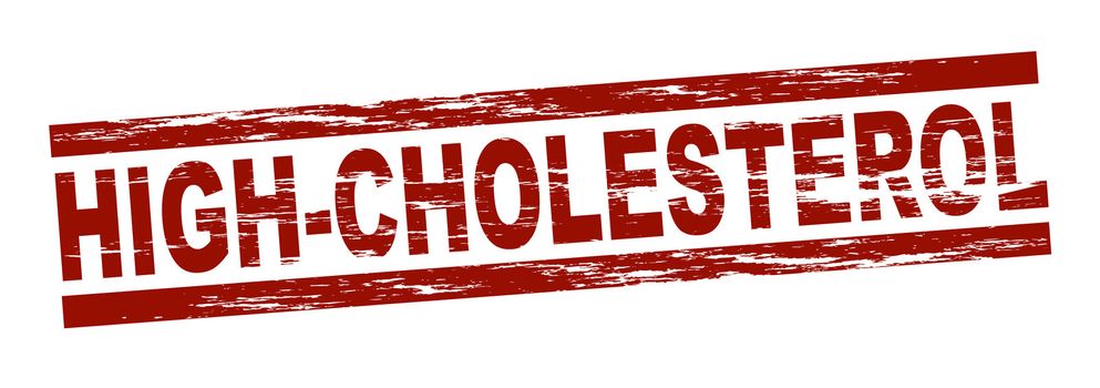 Stylized red stamp showing the term high-cholesterol. Isolated on white background.