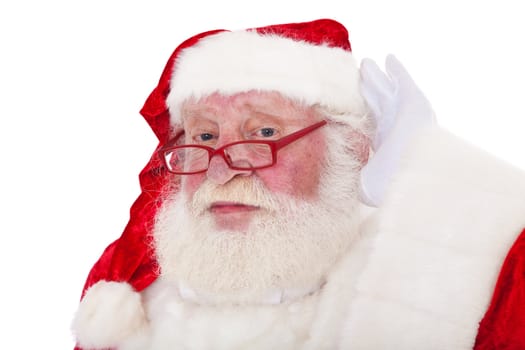 Santa Claus in authentic look. All on white background.