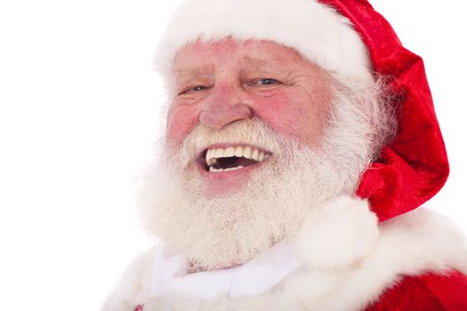 Santa Claus in authentic look. All on white background.