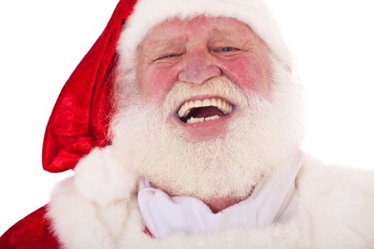 Santa Claus in authentic look. All on white background.