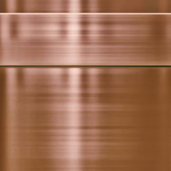 very finely brushed copper metal background texture with panel